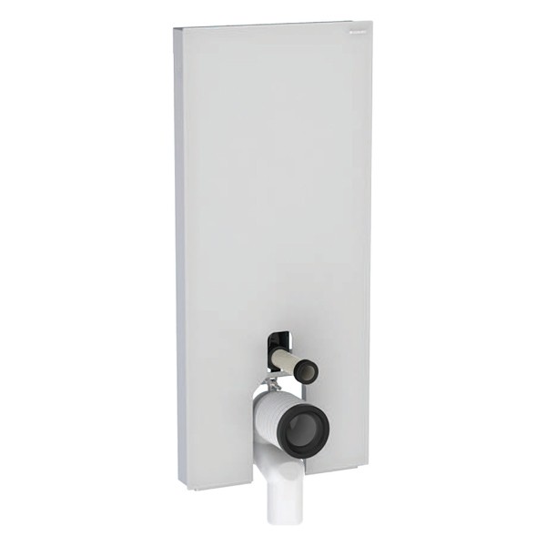GE Monolith Sanitärmodul für Stand-WC 114cm, Glas weiß / Aluminium gebürstet
