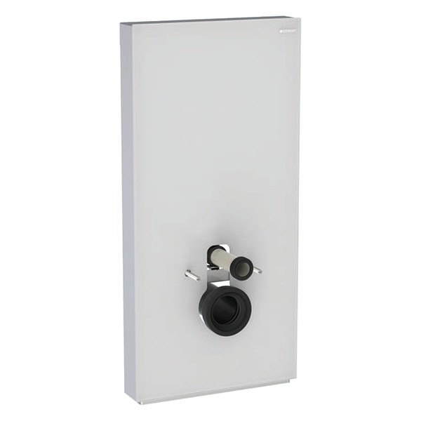 GE Monolith Sanitärmodul für Wand-WC 101cm, Glas weiß / Aluminium gebürstet