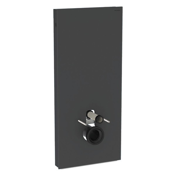 GE Monolith Sanitärmodul für Wand-WC 114cm, Glas schwarz /schwarz Alu. gebü.