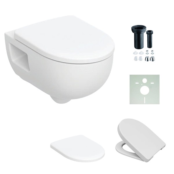Geberit Renova Wand-WC-Tiefspüler, teilgeschlossen TurboFlush, T:53cm, weiß 503156001