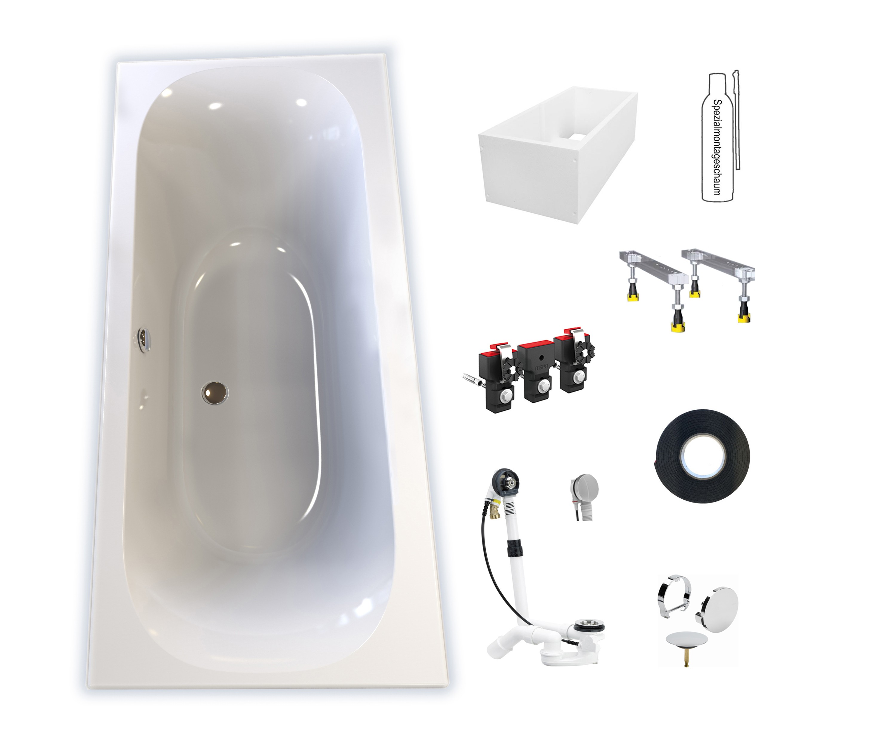Geberit Soana Duo 1800x800mm Badewanne weiß 554007011