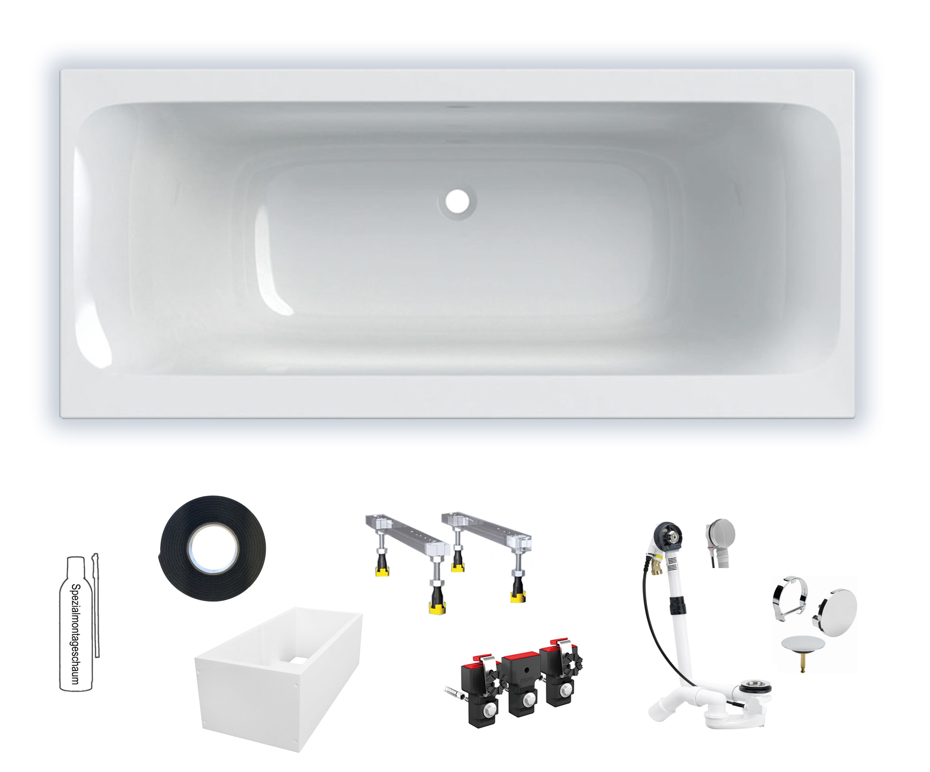 Geberit Tawa (iCon) 1700x750mm Badewanne Mittelablauf weiß 650470000