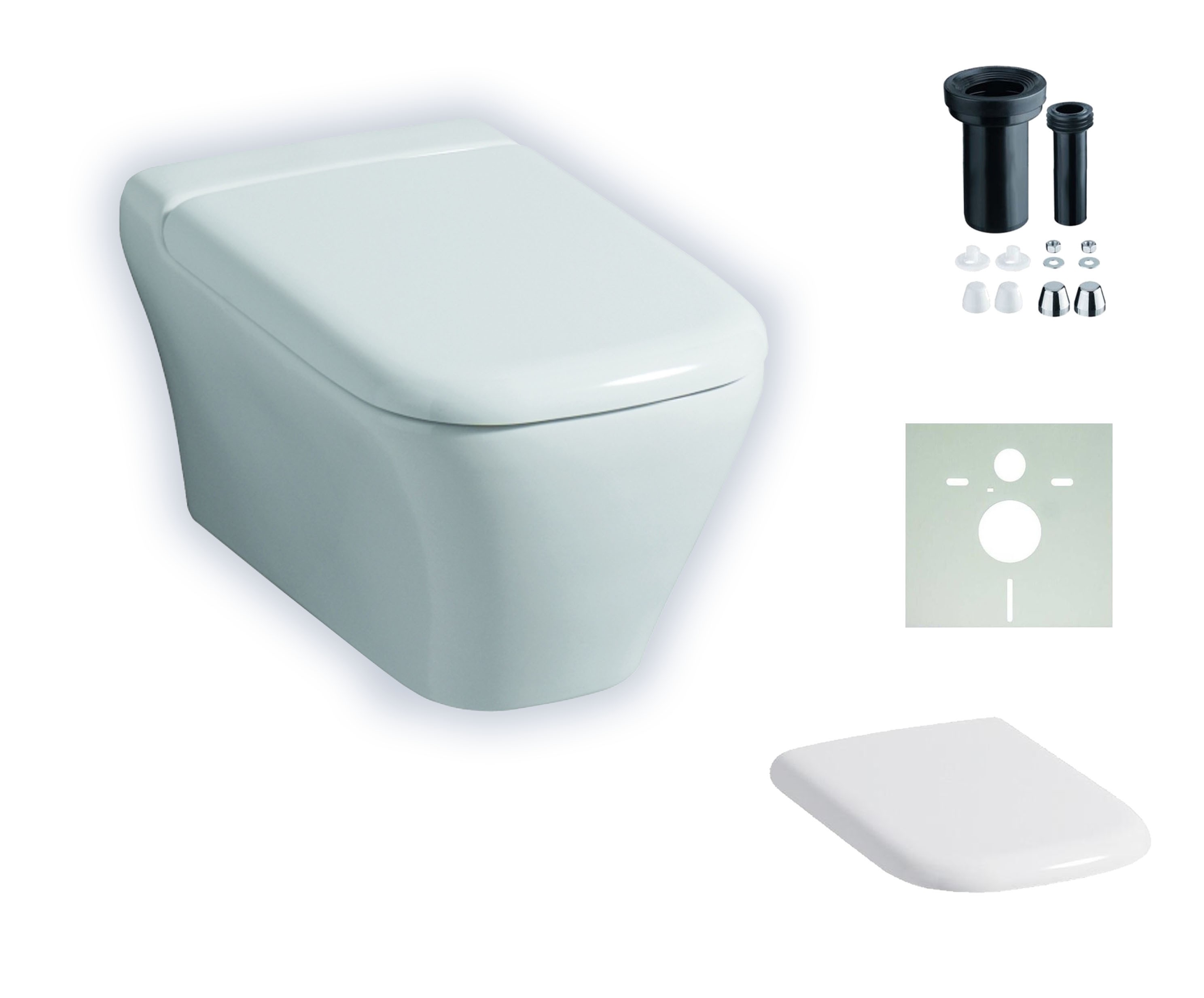 Geberit Tiefspül-WC myDay spülrandlos 4,5/6l Wand WC mit KeraTect Beschichtung weiß(alpin) SETKW075-00