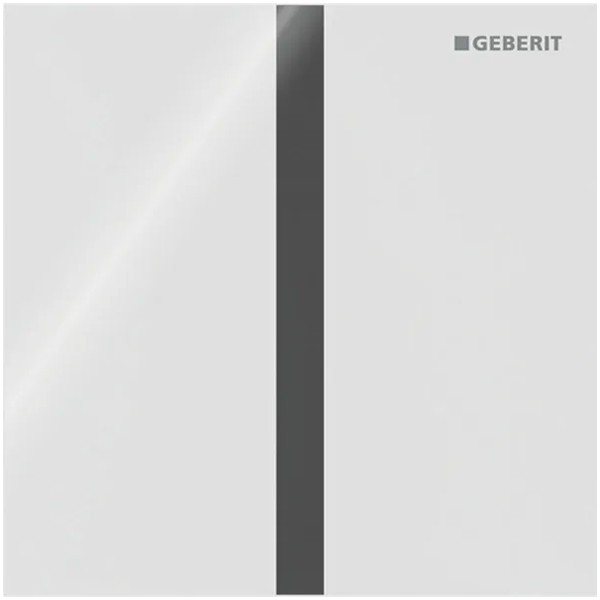 Geberit Typ 40 UR-Strg. m. elektron. Sp-Ausl. Netz.-Betr., Square, Glas, weiß