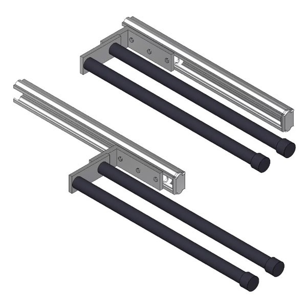 Giese Handtuchhalter doppelt ausziehbar schwarz matt L:300 mm