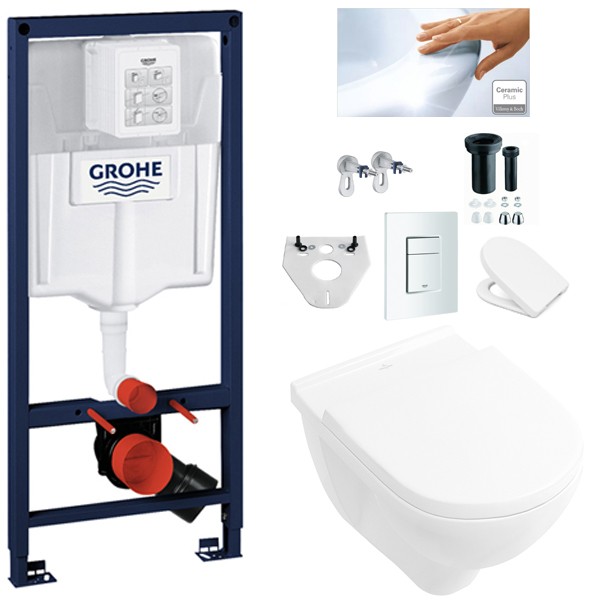 Grohe-Rapid-SL-WC SET,Villeroy & Boch DirectFlush, spülrandlos Alpin weiß 5660R
