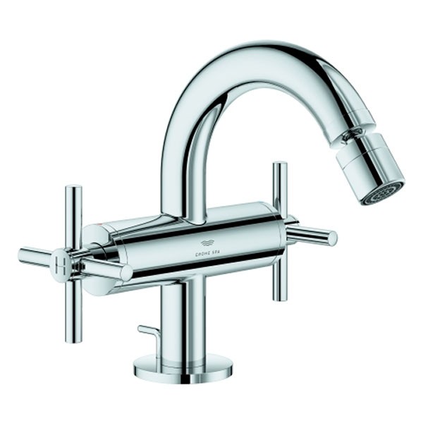 GROHE 2-Griff-Bidetbatt. Atrio 24353 Kreuz-Griff chrom