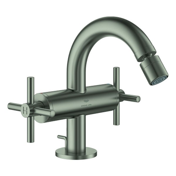 GROHE 2-Griff-Bidetbatt. Atrio 24353 Kreuz-Griff satin steel