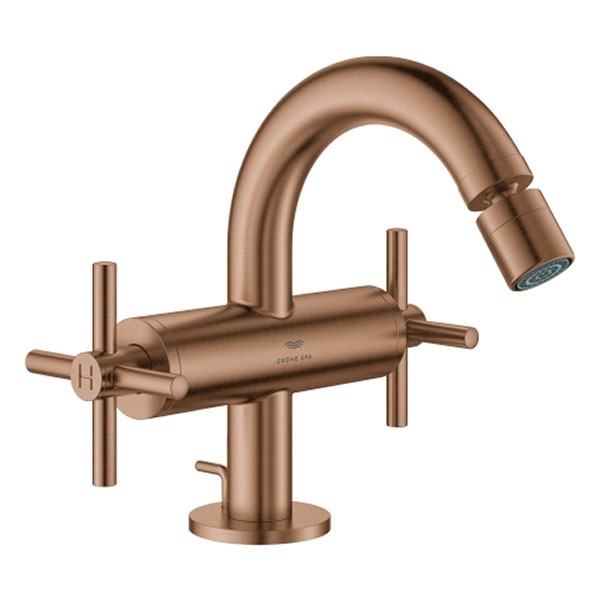 GROHE 2-Griff-Bidetbatt. Atrio 24353 Kreuz-Griff warm sunset gebürstet