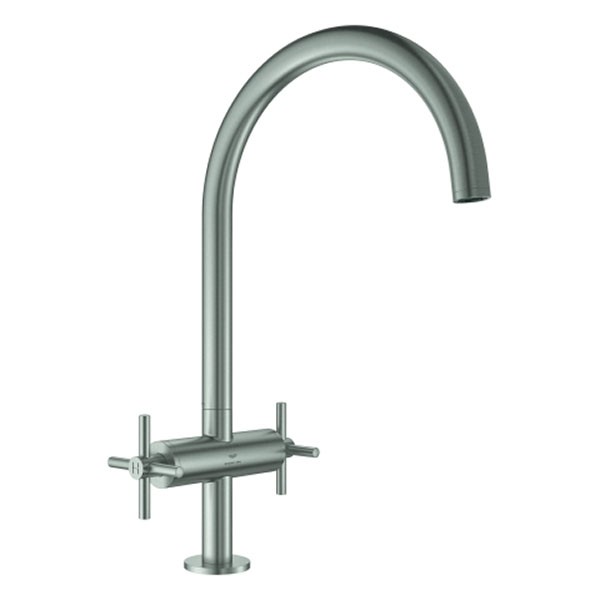 GROHE 2-Griff-Spültischbatterie Atrio 30609 C-Auslauf supersteel