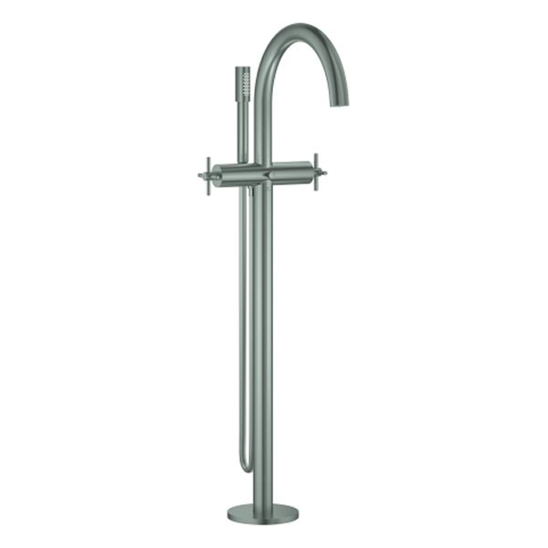 GROHE 2-Griff-Wannenbatt. Atrio 25272 FMS Bodenmontage Kreuz-Griff supersteel