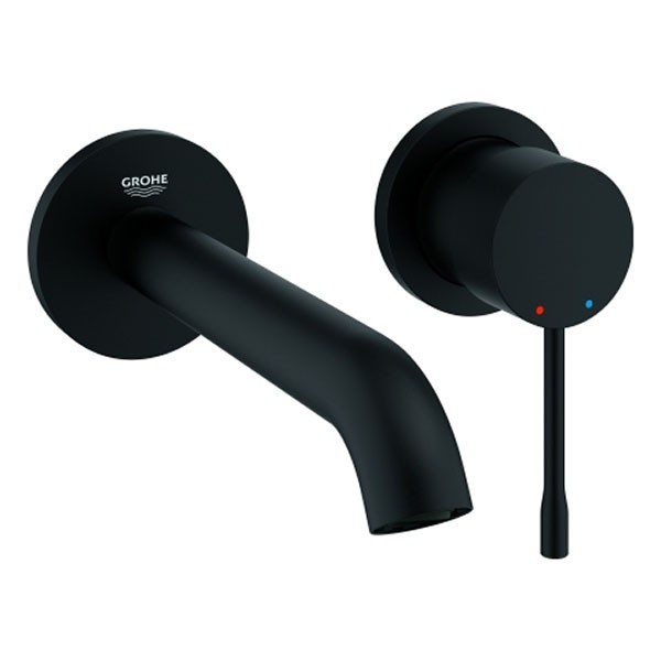 GROHE 2-Loch-WT-Wandbatterie Essence 29192_1 FMS Ausl. 183mm phantom black