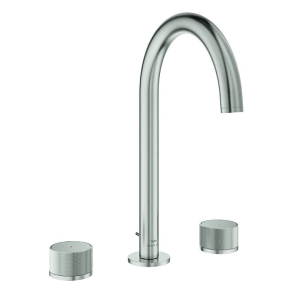GROHE 3-L-WT-Batterie Atrio Private C. 20595 Knopfbetätigung supersteel