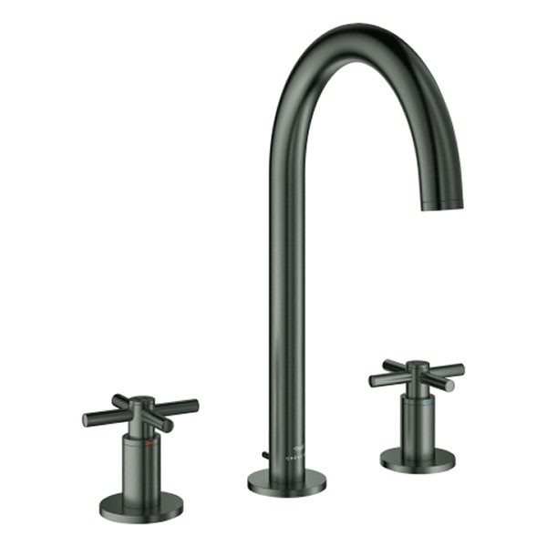 GROHE 3-Loch-WT-Batterie Atrio 20643 Rohrauslauf Kreuz-Gr. hard graphite geb.