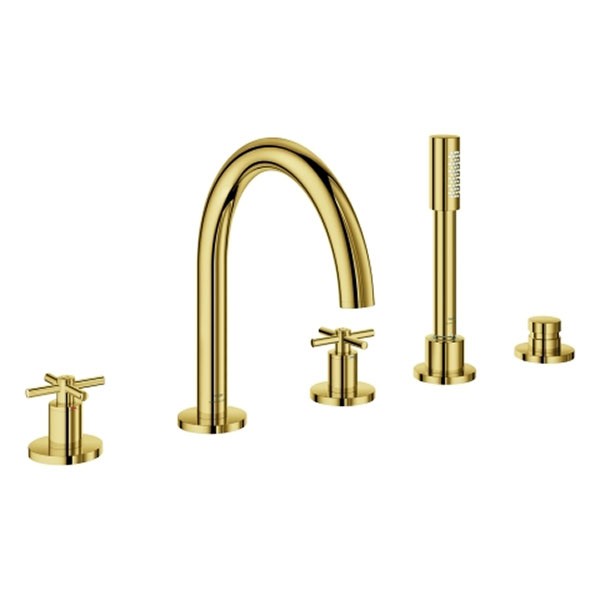 GROHE 5-Loch-Wannen-Kombination Atrio 29408 FMS Kreuz-Griff cool sunrise