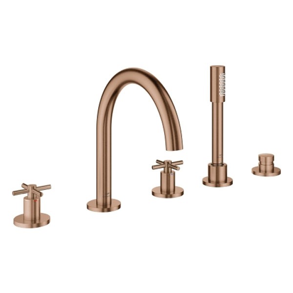 GROHE 5-Loch-Wannen-Kombination Atrio 29408 FMS Kreuz-Griff warm sunset geb.