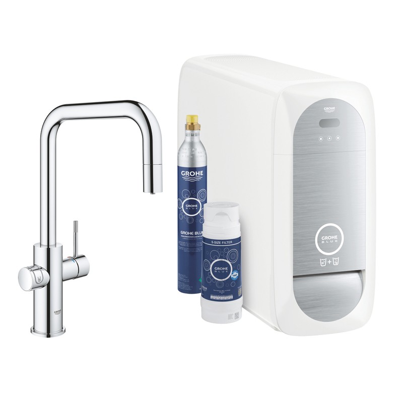 GROHE Blue Home Starter Kit 31543 auszb. Mousseur Bluetooth/WIFI U-Auslauf chrom