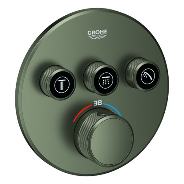 GROHE Thermostat Grohtherm SmartControl 29121 FMS rund 3 ASV satin graphite