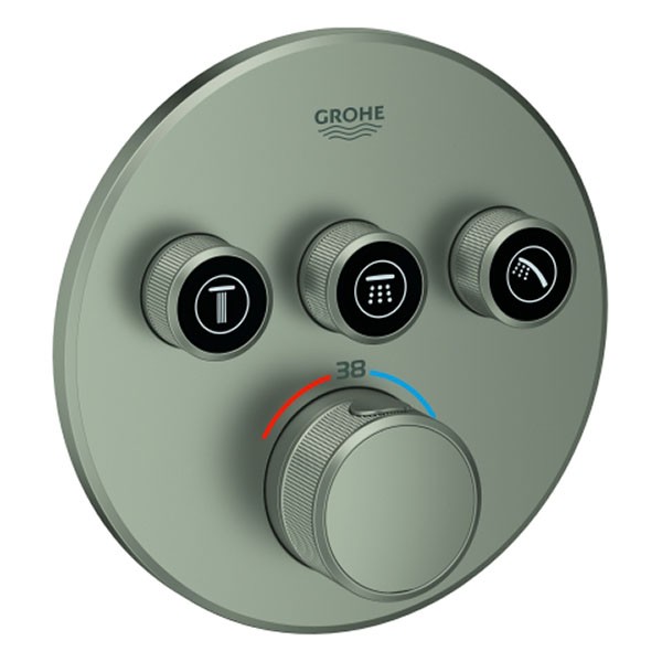 GROHE Thermostat Grohtherm SmartControl 29121 FMS rund 3 ASV satin steel
