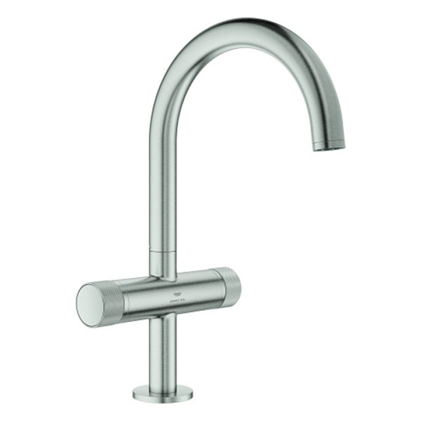 GROHE WT-Einlochbatt. Atrio Private C. 21138 L-Size Knopfbetätigung supersteel