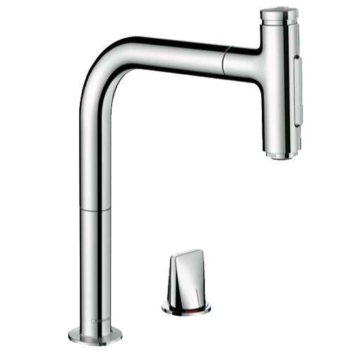 Hansgrohe 2-L.Spültischmischer 200 Select 2jet sBox Ausziehbrause M7120-H200 chrom