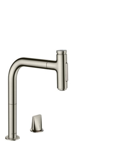 Hansgrohe 2-Loch SPTM 200 Metris Select M71 Ausziehbrause 2jet edelstahl-optik