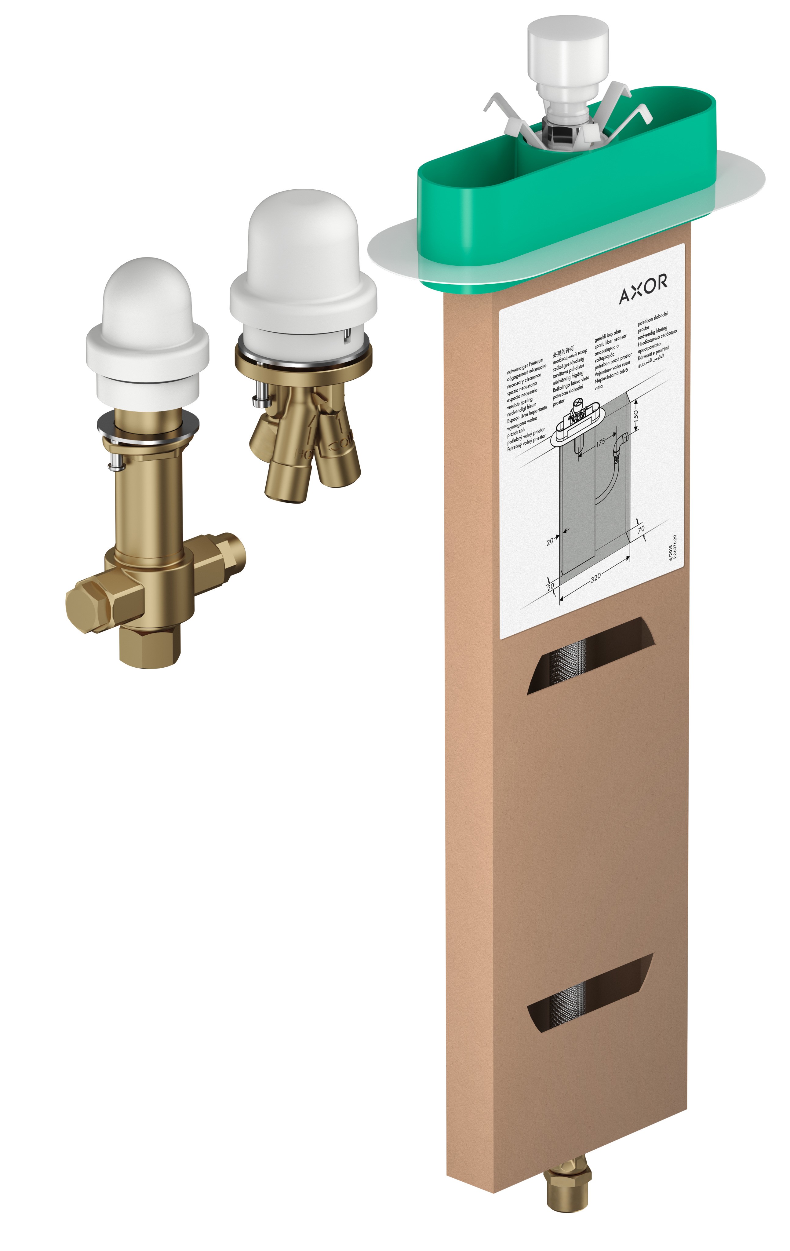 Hansgrohe 3-Loch Wannenarmatur Grundkörper Axor für Wannenrandmontage sBox