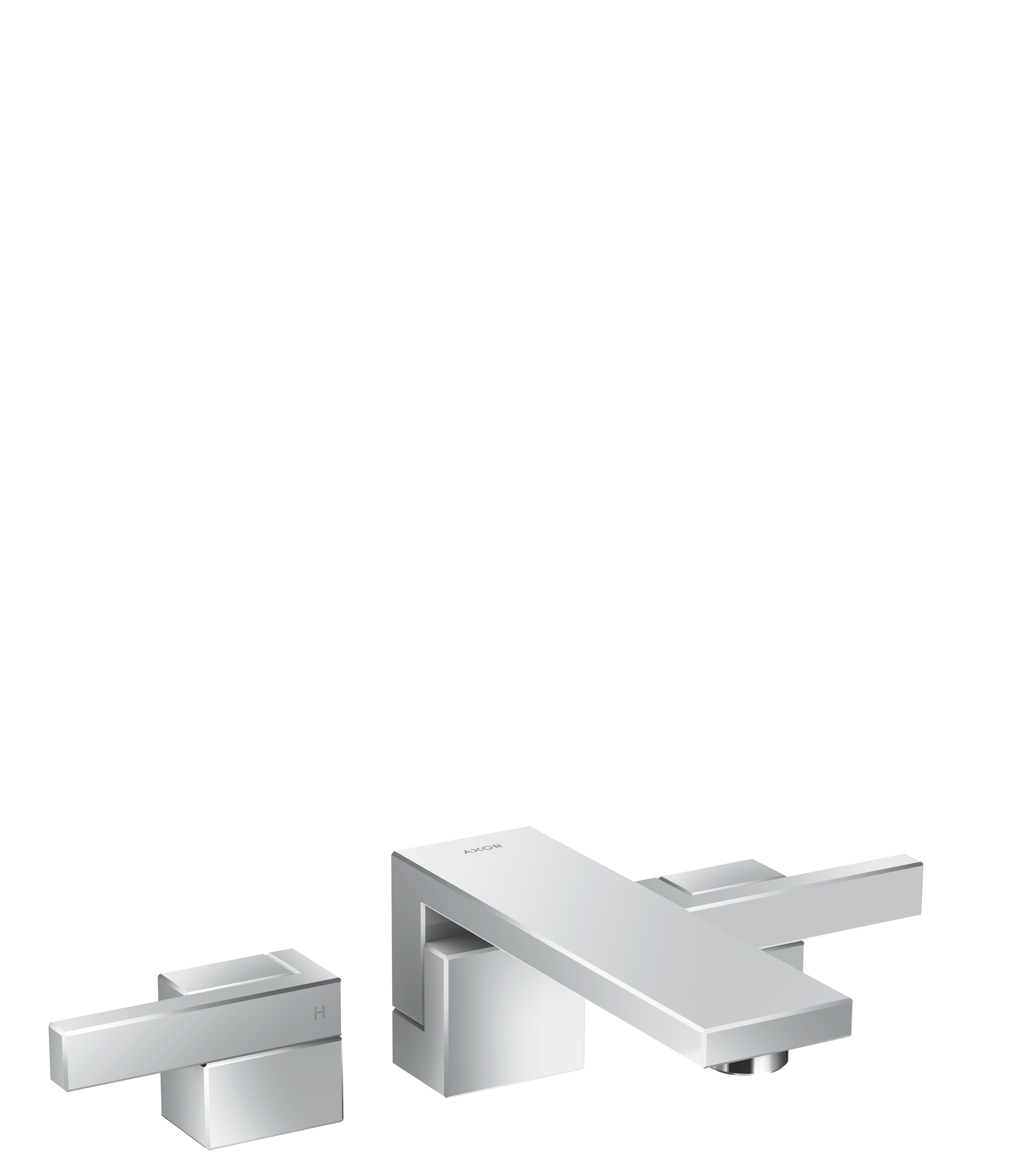 Hansgrohe 3-Loch Waschtischarmatur Axor Edge Fertigset Wandmontage chrom