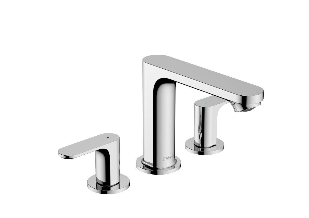 Hansgrohe 3-Loch Waschtischarmatur Rebris S mit Zugstange chrom