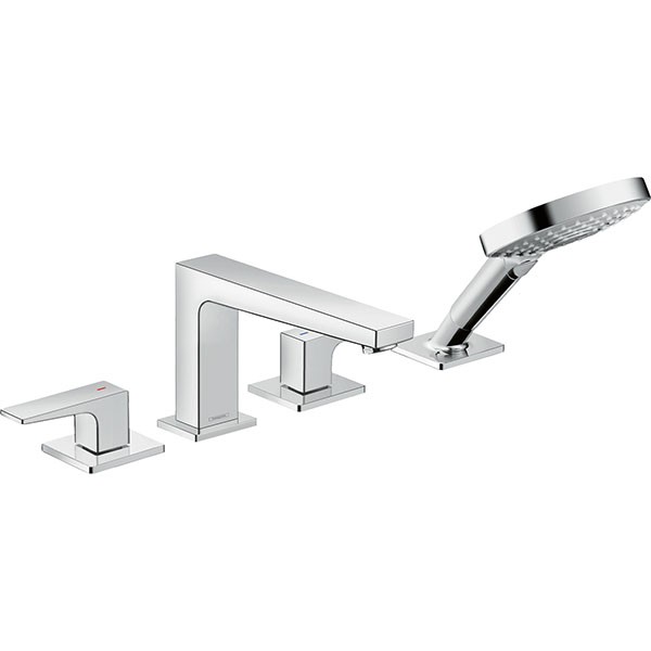 Hansgrohe 4-Loch Wannenarmatur Metropol F-Set chrom Wannenrandmontage