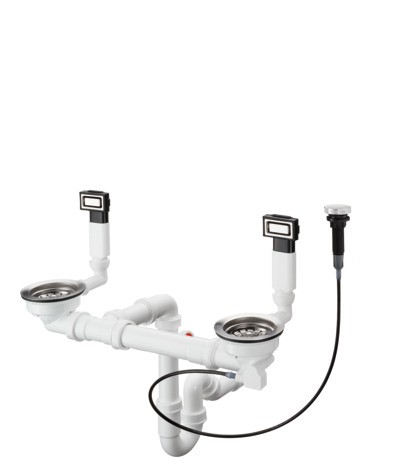 Hansgrohe Ab- und Überlaufgarnitur BSO mit Excenterbedienung 370 x 370 D15-11