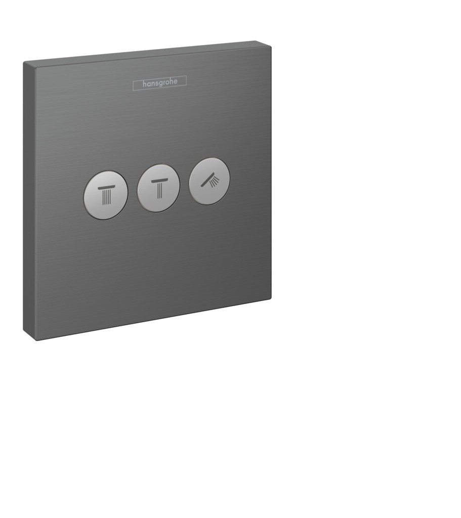Hansgrohe Absperrventil Unterputz ShowerSelect Fertigset 3 Verbraucher brushed black chrome