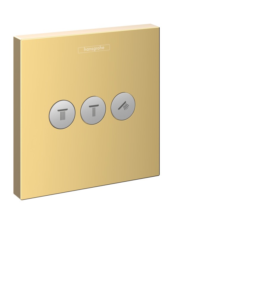 Hansgrohe Absperrventil Unterputz ShowerSelect Fertigset 3 Verbraucher polished gold