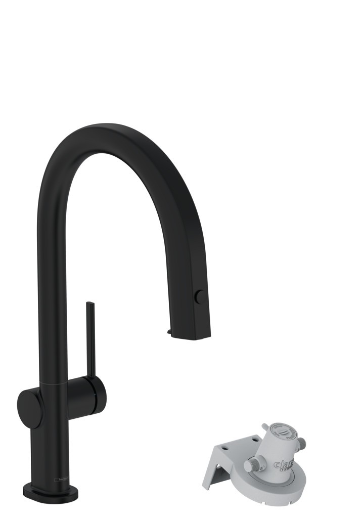 Hansgrohe Aqittura M91 FilterSystem 210, Ausziehauslauf, 1jet Mattschwarz