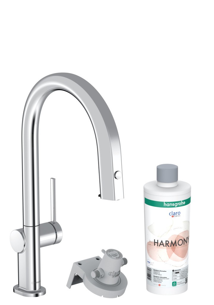 Hansgrohe Aqittura M91 FilterSystem 210, Ausziehauslauf, 1jet, sBox, Starter Set Chrom