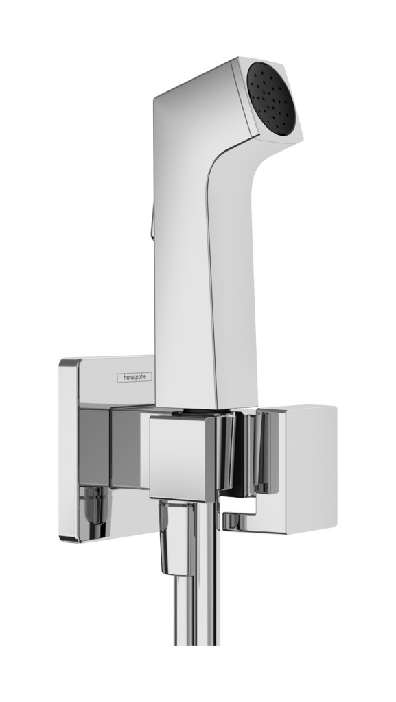 Hansgrohe Bidette Handbrause 1jet E EcoSmart für Kaltwasser mit Brausehalter und Brauseschlauch 125 cm Chrom