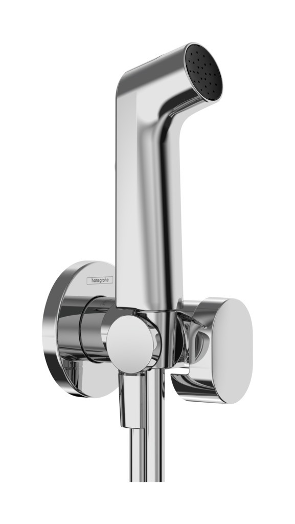 Hansgrohe Bidette Handbrause 1jet S EcoSmart für Kaltwasser mit Brausehalter und Brauseschlauch 125 cm Chrom