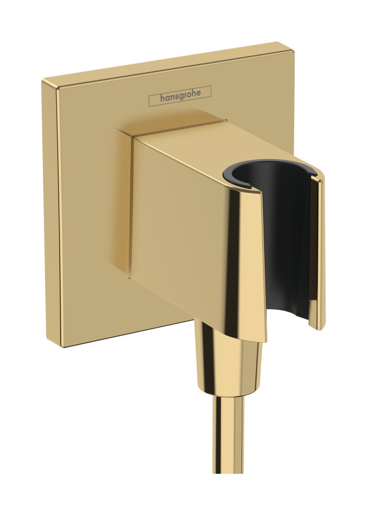 Hansgrohe FixFit E Wandanschluss mit Brausehalter Polished Gold Optic