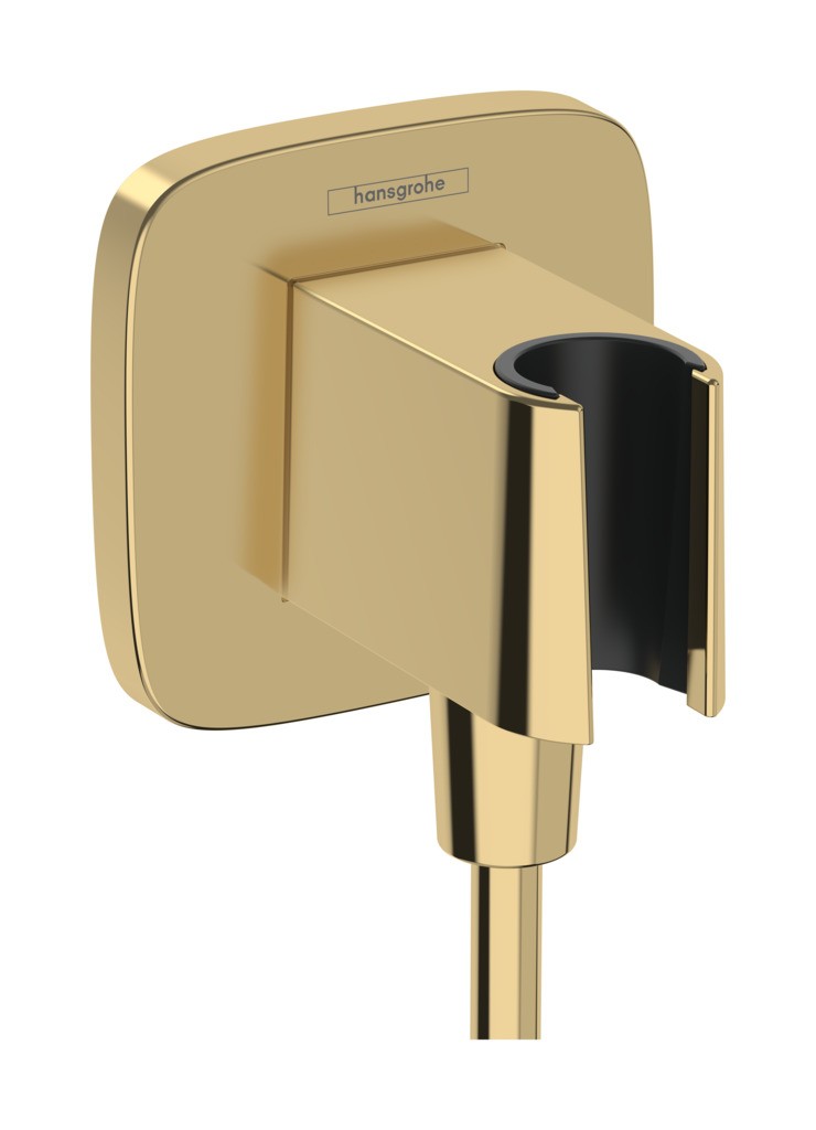 Hansgrohe FixFit Q Wandanschluss mit Brausehalter Polished Gold Optic