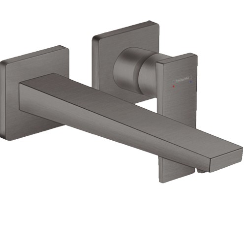 Hansgrohe Metropol 2-Loch Waschtischarmatur Unterputz F-Set Brushed Black langer Auslauf