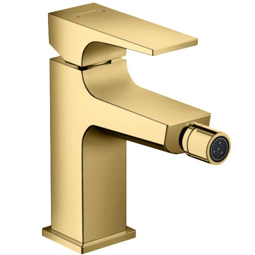 Hansgrohe Metropol Bidetmischer Polished Gold Optik mit Push-Open Ablaufgarnitur