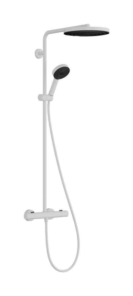 Hansgrohe Pulsify S Puro Showerpipe 260 1jet EcoSmart mit Ecostat Fine und Handbrause 3jet Mattweiß