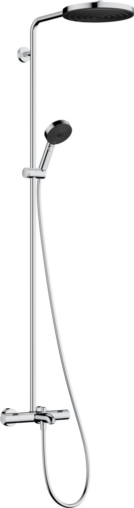 Hansgrohe Pulsify S Puro Showerpipe 260 1jet EcoSmart mit Wannenthermostat Ecostat Fine und Handbrause 3jet Chrom