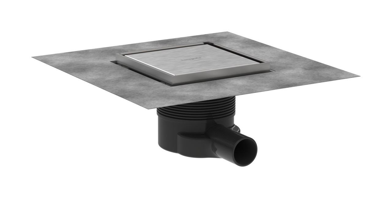 Hansgrohe RainDrain Brilliance Komplettset Punktablauf 150/150 rückseitig befliesbar Edelstahl gebürstet