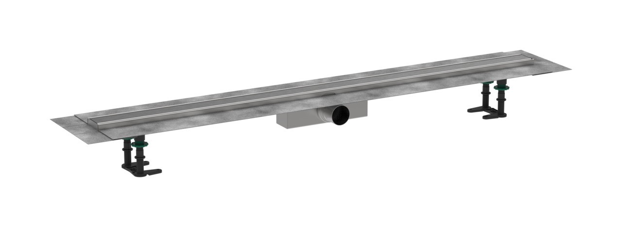 Hansgrohe RainDrain Compact Komplettset Duschrinne 1200 für Standardinstallation Edelstahl gebürstet