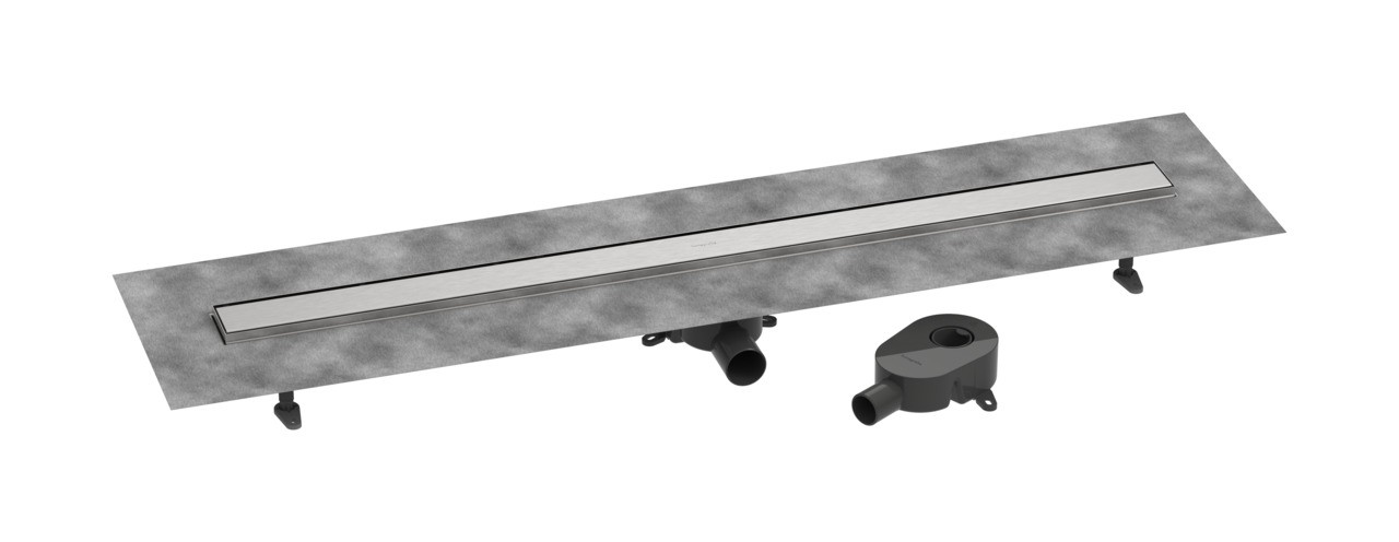 Hansgrohe RainDrain Go Komplettset Duschrinne 1200 rückseitig befliesbar für Standard-/flache Installation Edelstahl gebürstet