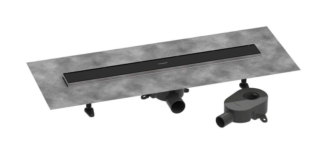 Hansgrohe RainDrain Go Komplettset Duschrinne 700 rückseitig befliesbar für Standard-/flache Installation Mattschwarz