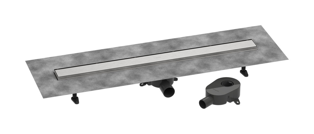 Hansgrohe RainDrain Go Komplettset Duschrinne 900 rückseitig befliesbar für Standard-/flache Installation Edelstahl gebürstet