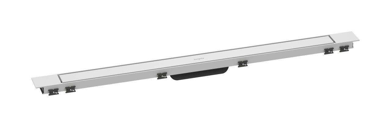 Hansgrohe RainDrain Match Plus Fertigset Duschrinne 1000 mit höhenverstellbarem Rahmen Mattweiß