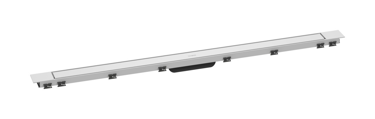 Hansgrohe RainDrain Match Plus Fertigset Duschrinne 1200 mit höhenverstellbarem Rahmen Mattweiß